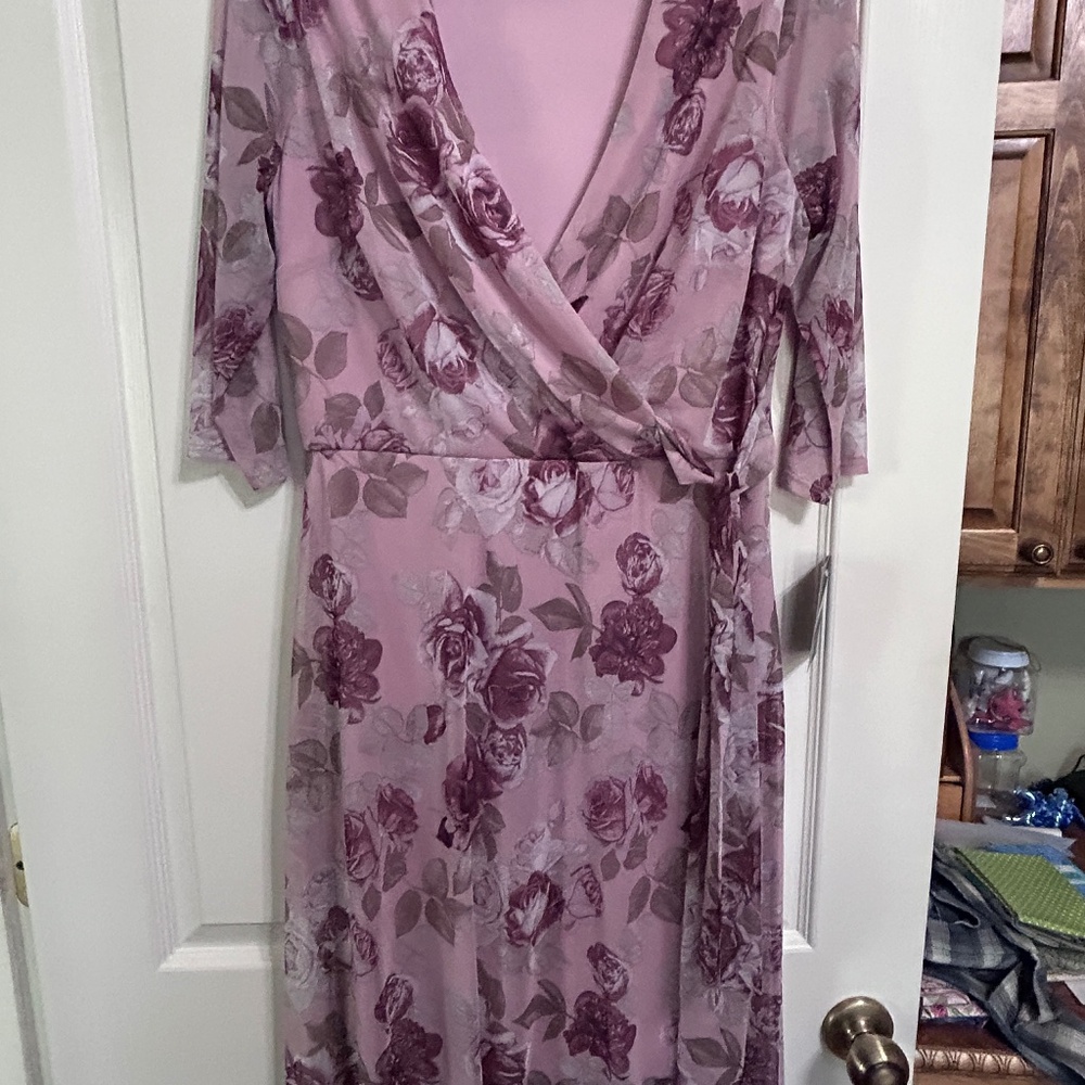 Dusty pink floral dress